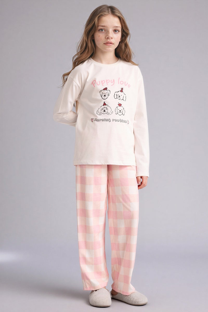 ديفاكتو طقم بيجاما بناتي قصة عادية - قطعتين - Image 1